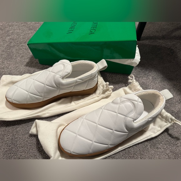 Bottega Veneta White Quilted Lambskin Slip-On Sneakers